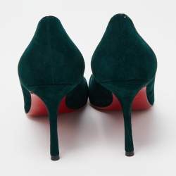 Pre Owned Christian Louboutin Green Suede Ron Ron Pumps Size 40