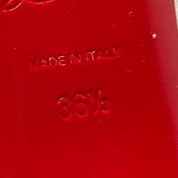 Pre Owned Christian Louboutin White Glitter Tulle Fabric and Satin Kate Ballet Flats Size 36.5 