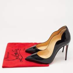 Christian Louboutin Black Patent Hot Chick Pumps Size 37