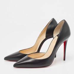 مملوكة مسبقًا Christian Louboutin Black Leather Iriza Pumps Size 38