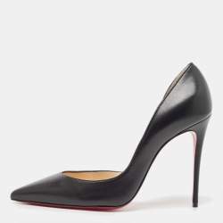 مملوكة مسبقًا Christian Louboutin Black Leather Iriza Pumps Size 38
