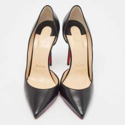 مملوكة مسبقًا Christian Louboutin Black Leather Iriza Pumps Size 38