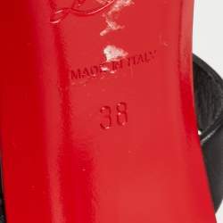 Pre Owned Christian Louboutin Black Leather Mule Sandals Size 38
