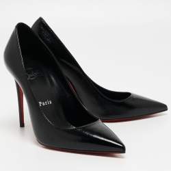 Pre Owned Christian Louboutin Black Patent Leather Kate Pumps Size 36