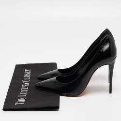 Pre Owned Christian Louboutin Black Patent Leather Kate Pumps Size 36