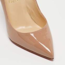 Christian Louboutin Beige Patent Leather Pigalle Pumps Size 38