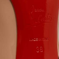 Christian Louboutin Beige Patent Leather Pigalle Pumps Size 38