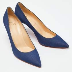 Christian Louboutin Blue Denim Kate 85 Pumps Size 38