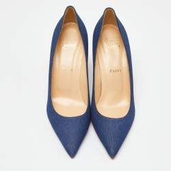 Christian Louboutin Blue Denim Kate 85 Pumps Size 38