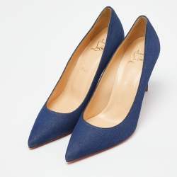 Christian Louboutin Blue Denim Kate 85 Pumps Size 38