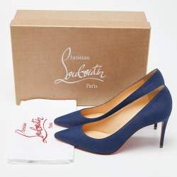 Christian Louboutin Blue Denim Kate 85 Pumps Size 38