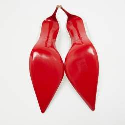 Pre Owned Christian Louboutin White Leather and Mesh Galativi Pumps Size 39.5