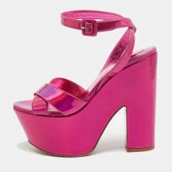 Christian Louboutin Metallic Pink Leather Superyaz Sandals Size 39