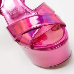 Christian Louboutin Metallic Pink Leather Superyaz Sandals Size 39