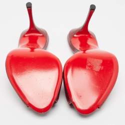 مملوكة مسبقًا Christian Louboutin Burgundy Embossed Lizard Me Dolly Sandals Size 38.5