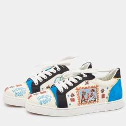 Christian Louboutin Multicolor Suede and Canvas Vieira 2  Sneakers Size 38