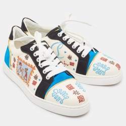 Christian Louboutin Multicolor Suede and Canvas Vieira 2  Sneakers Size 38