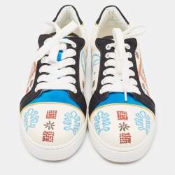 Christian Louboutin Multicolor Suede and Canvas Vieira 2  Sneakers Size 38