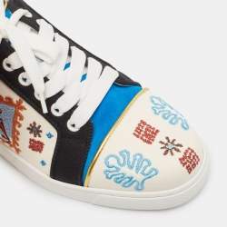 Christian Louboutin Multicolor Suede and Canvas Vieira 2  Sneakers Size 38