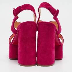 Christian Louboutin Pink Suede Foolish Sandals Size 40