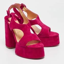 Christian Louboutin Pink Suede Foolish Sandals Size 40