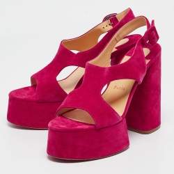 Christian Louboutin Pink Suede Foolish Sandals Size 40