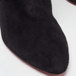 Pre Owned Christian Louboutin Black Suede Eleonor Knee Length Boots Size 39.5