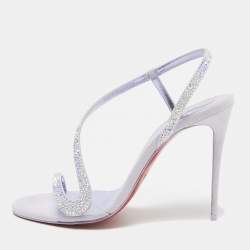 Christian Louboutin Purple Suede Rosalie Sandals Size 40