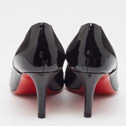 مملوكة مسبقًا Christian Louboutin Black Leather and Suede Tudorchic Pumps Size 35.5