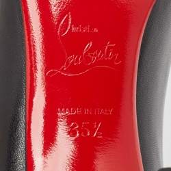 مملوكة مسبقًا Christian Louboutin Black Leather and Suede Tudorchic Pumps Size 35.5
