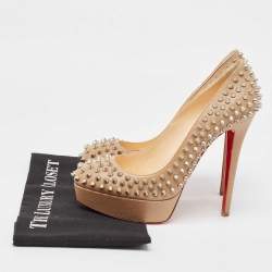 Christian Louboutin Brown Leather Spike Pumps Size 39