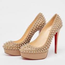 Christian Louboutin Brown Leather Spike Pumps Size 39