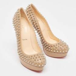 Christian Louboutin Brown Leather Spike Pumps Size 39