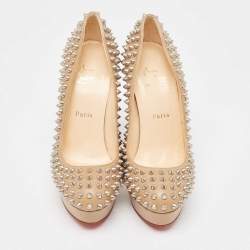 Christian Louboutin Brown Leather Spike Pumps Size 39