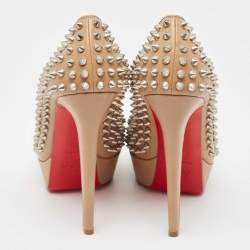 Christian Louboutin Brown Leather Spike Pumps Size 39