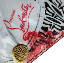 Christian Louboutin Multicolor Trash Print Patent Leather Kios Spiked Card Holder