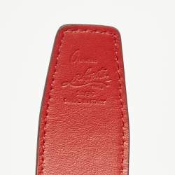 Pre Owned Christian Louboutin CL Logo 90CM Black Leather Belt