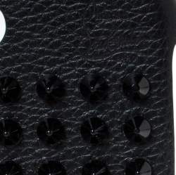 Christian Louboutin Black Leather Spiked iPhone 8 Case