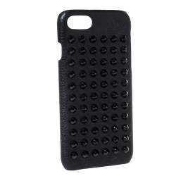 Christian Louboutin Black Leather Spiked iPhone 8 Case