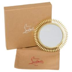 Christian Louboutin Gold Tone Sun Pocket Mirror