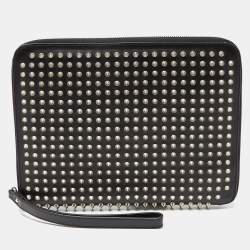 Christian Louboutin Black Leather Studded iPad Case