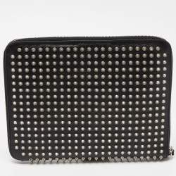 Christian Louboutin Black Leather Studded iPad Case