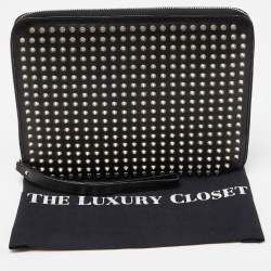 Christian Louboutin Black Leather Studded iPad Case
