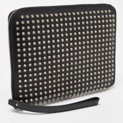 Christian Louboutin Black Leather Studded iPad Case