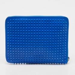 Christian Louboutin Blue Leather Studded iPad Case