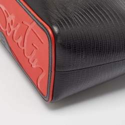 Christian Louboutin Black Lizard Embossed Leather Cabarock Shopper Tote