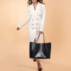 Christian Louboutin Black Lizard Embossed Leather Cabarock Shopper Tote