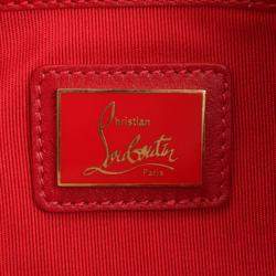 Christian Louboutin White Leather Loubiposh Studded Clutch