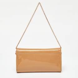 Christian Louboutin Beige Patent Leather Riviera Chain Clutch