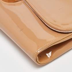 Christian Louboutin Beige Patent Leather Riviera Chain Clutch